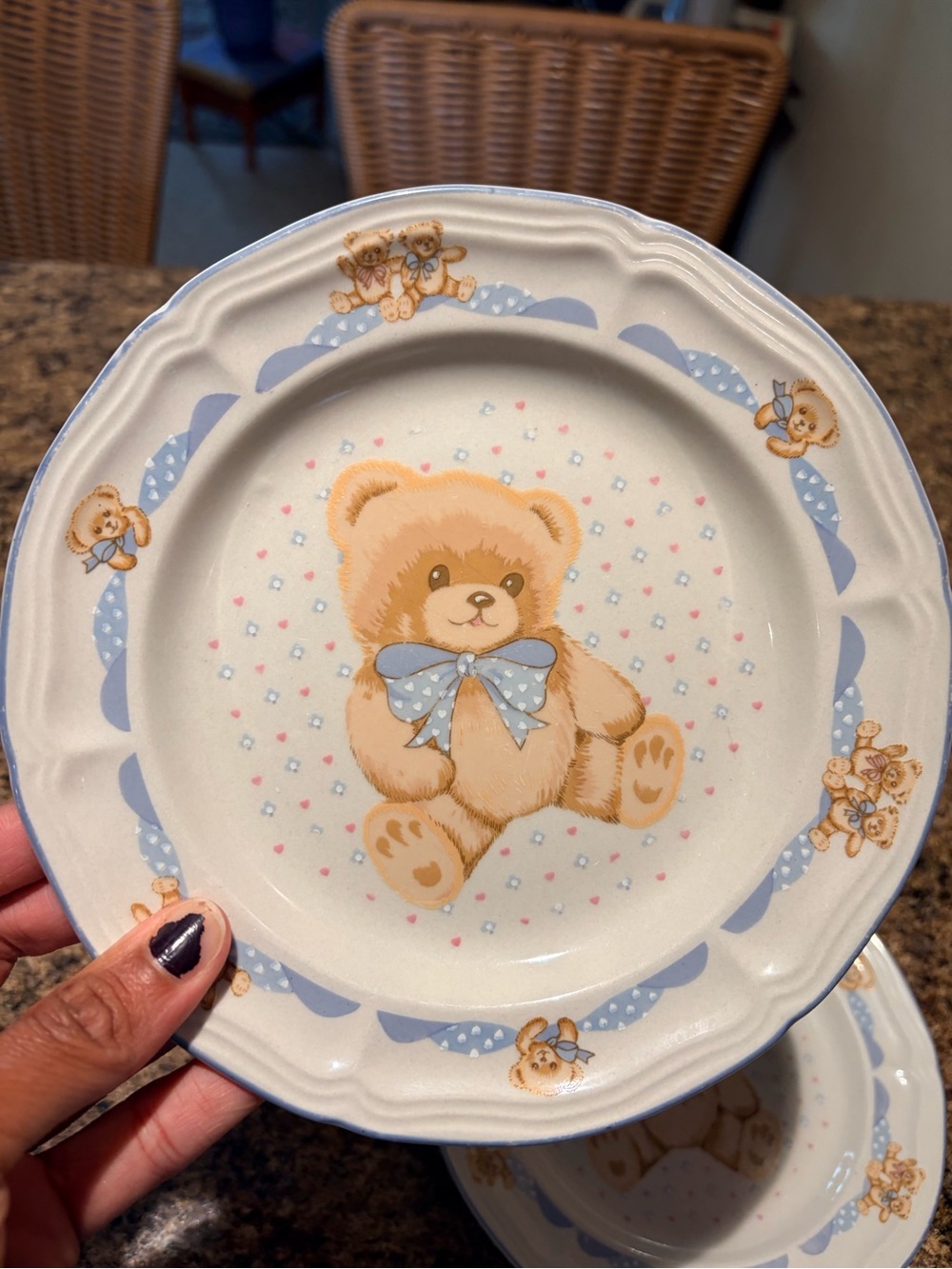 9" Tienshan Theodore teddy bear Plates